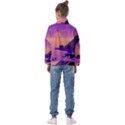 Sunset Sea Ocean Purple Pink Flowers Stone Kids  Half Zip Hoodie View2