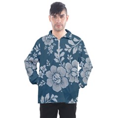 Flowers Design Floral Pattern Stems Plants Men s Half Zip Pullover by Jancukart