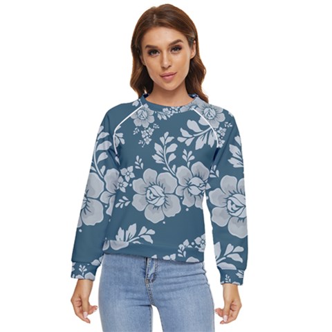 Flowers Design Floral Pattern Stems Plants Women s Long Sleeve Raglan Tee by Jancukart