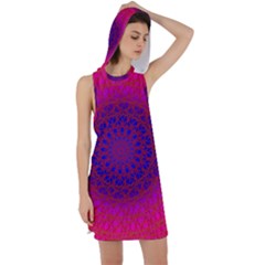 Geometric Pattern Line Art Kaleidoscope Symmetry Racer Back Hoodie Dress