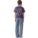 Kaleidoscope Geometric Circles Mandala Pattern Kids  Cuff Sleeve Scrunch Bottom Tee View2