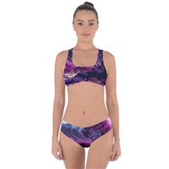 Landscape Landscape Painting Purple Purple Trees Criss Cross Bikini Set by Jancukart