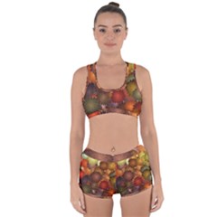 Flower Flora Decoration Pattern Drawing Floral Racerback Boyleg Bikini Set