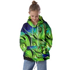 Fractal Art Pattern Abstract Fantasy Digital Kids  Oversized Hoodie by Jancukart