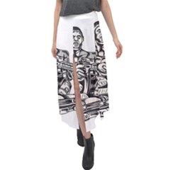 Scarface Movie Traditional Tattoo Velour Split Maxi Skirt by tradlinestyle