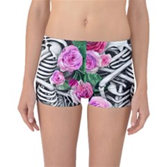 Floral Skeletons Boyleg Bikini Bottoms by GardenOfOphir