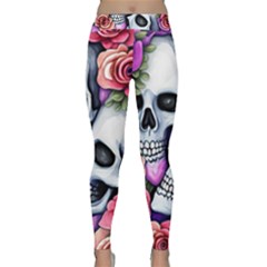 Floral Skeletons Classic Yoga Leggings by GardenOfOphir