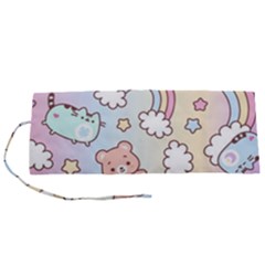 Pusheen Carebears Bears Cat Colorful Cute Pastel Pattern Roll Up Canvas Pencil Holder (s)