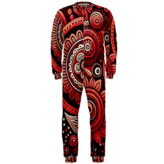 Bohemian Vibes In Vibrant Red Onepiece Jumpsuit (men)