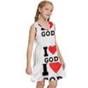 I love god Kids  Sleeveless Tiered Mini Dress View3