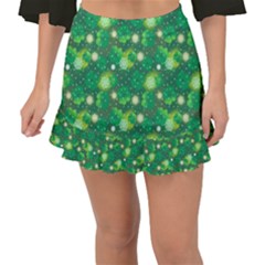 Leaf Clover Star Glitter Seamless Fishtail Mini Chiffon Skirt by Pakemis