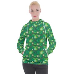 Leaf Clover Star Glitter Seamless Women s Hooded Pullover by Pakemis