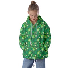 Leaf Clover Star Glitter Seamless Kids  Oversized Hoodie by Pakemis