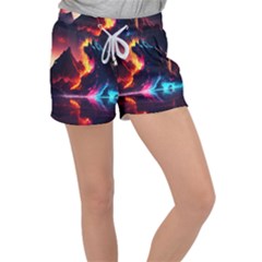 Mountain Color Colorful Love Art Velour Lounge Shorts