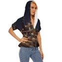 Skyscrapers Buildings Skyline Lightweight Drawstring Hooded Top View3