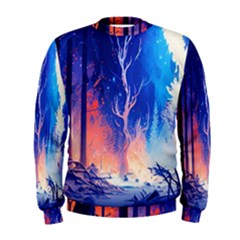 Winter Snow Mountain Fire Flame Men s Sweatshirt by Ravend