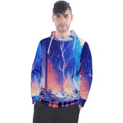 Winter Snow Mountain Fire Flame Men s Pullover Hoodie by Ravend