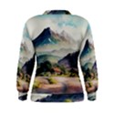 Countryside Trees Grass Mountain Women s Sweatshirt View2