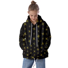 Symbols Gold Background Metallic Kids  Oversized Hoodie by Uceng