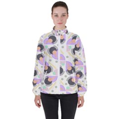 Pattern Pastel Drawing Art Women s High Neck Windbreaker by Uceng