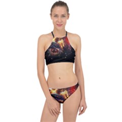 Nebula Galaxy Stars Astronomy Racer Front Bikini Set by Uceng