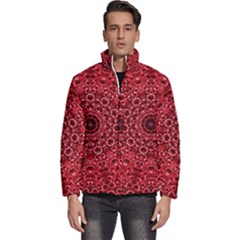 Red Wallpaper Mandala Pattern Art Men s Puffer Bubble Jacket Coat by Uceng