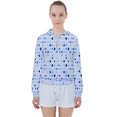 Blue Circle Pattern Women s Tie Up Sweat