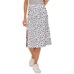 Winking Emoticon Sketchy Drawing Motif Random Pattern Midi Panel Skirt by dflcprintsclothing