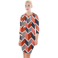 Colorful Zigzag Pattern Wallpaper Free Vector Quarter Sleeve Hood Bodycon Dress by artworkshop