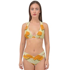 Fruite Orange Double Strap Halter Bikini Set