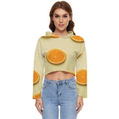 Fruite Orange Women s Lightweight Cropped Hoodie