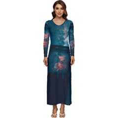 Sweming Long Sleeve Velour Longline Maxi Dress by artworkshop