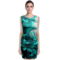 Turquoise Flower Background Classic Sleeveless Midi Dress by artworkshop