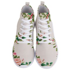 Watercolor Flower Men s Lightweight High Top Sneakers by artworkshop