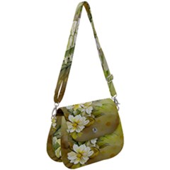 Watercolor Yellow And-white Flower Background Saddle Handbag by artworkshop