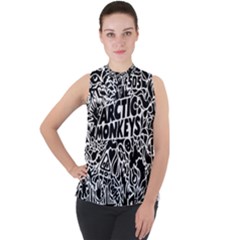 Arctic Monkeys Digital Wallpaper Pattern No People Creativity Mock Neck Chiffon Sleeveless Top