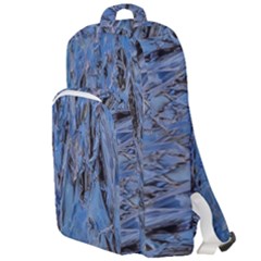 Blue Abstract Texture Print Double Compartment Backpack