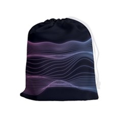 Abstract Wave Digital Design Space Energy Fractal Drawstring Pouch (xl)