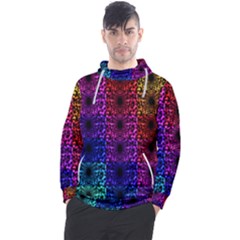 Rainbow Grid Form Abstract Background Graphic Men s Pullover Hoodie