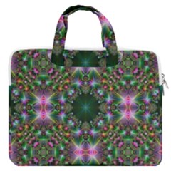 Kaleidoscope Digital Kaleidoscope Fractal Mirrored Macbook Pro 16  Double Pocket Laptop Bag  by Ravend