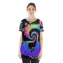Fractal Spiral Vortex Swirl Whirlpool Math Skirt Hem Sports Top by Ravend