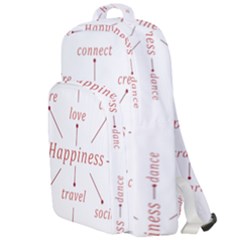 Happiness Typographic Style Concept Double Compartment Backpack by dflcprintsclothing