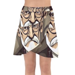 Ai Generated Psychotherapist Psychology Therapy Wrap Front Skirt by danenraven