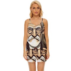 Ai Generated Psychotherapist Psychology Therapy V-neck Satin Pajamas Set by danenraven