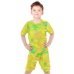 Colorful Multicolored Maximalist Abstract Design Kids  Tee And Shorts Set by dflcprintsclothing