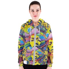 Psychedelic Rock Jimi Hendrix Women s Zipper Hoodie