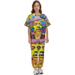 Psychedelic Rock Jimi Hendrix Kids  Tee And Pants Sports Set by Jancukart