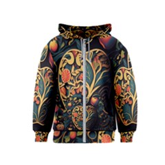 Ai Generated Apple Foliage Kids  Zipper Hoodie by Ravend