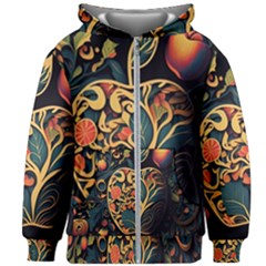 Ai Generated Apple Foliage Kids  Zipper Hoodie Without Drawstring