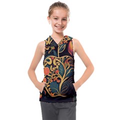 Ai Generated Apple Foliage Kids  Sleeveless Hoodie by Ravend